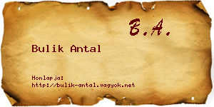 Bulik Antal névjegykártya
