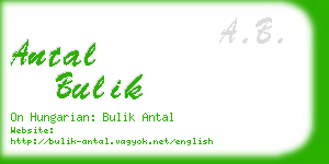 antal bulik business card
